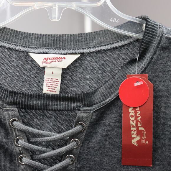 NWT Arizona Jean Co. Lace-Up Graphic Sweatshirt L “Invincible Dreamer” Pullover - Picture 6 of 6